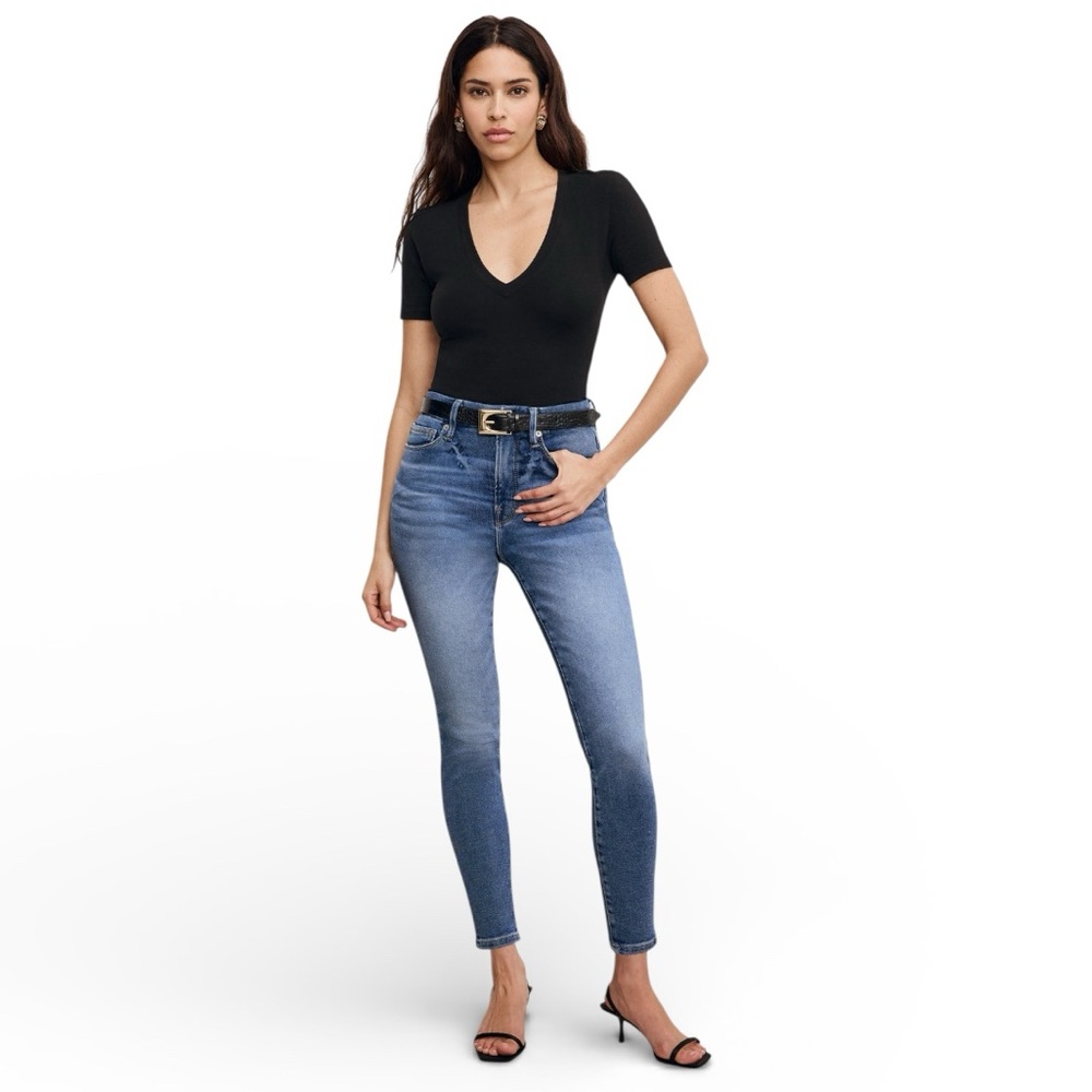 Good American Good Waist Crop Skinny Jeans GWCSBP941T Size 4 High Rise NWT